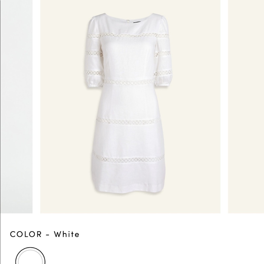 Ann Taylor Petite Circle Lace Trim Flare Dress
